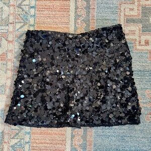 Abercrombie & Fitch Black Sequin Mini Skort